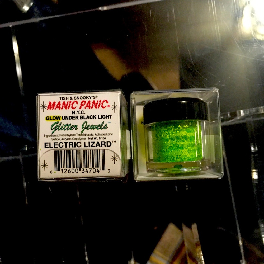 ☠️Nib MANIC PANIC Glitter Glam *Electric Lizard Glows in black light